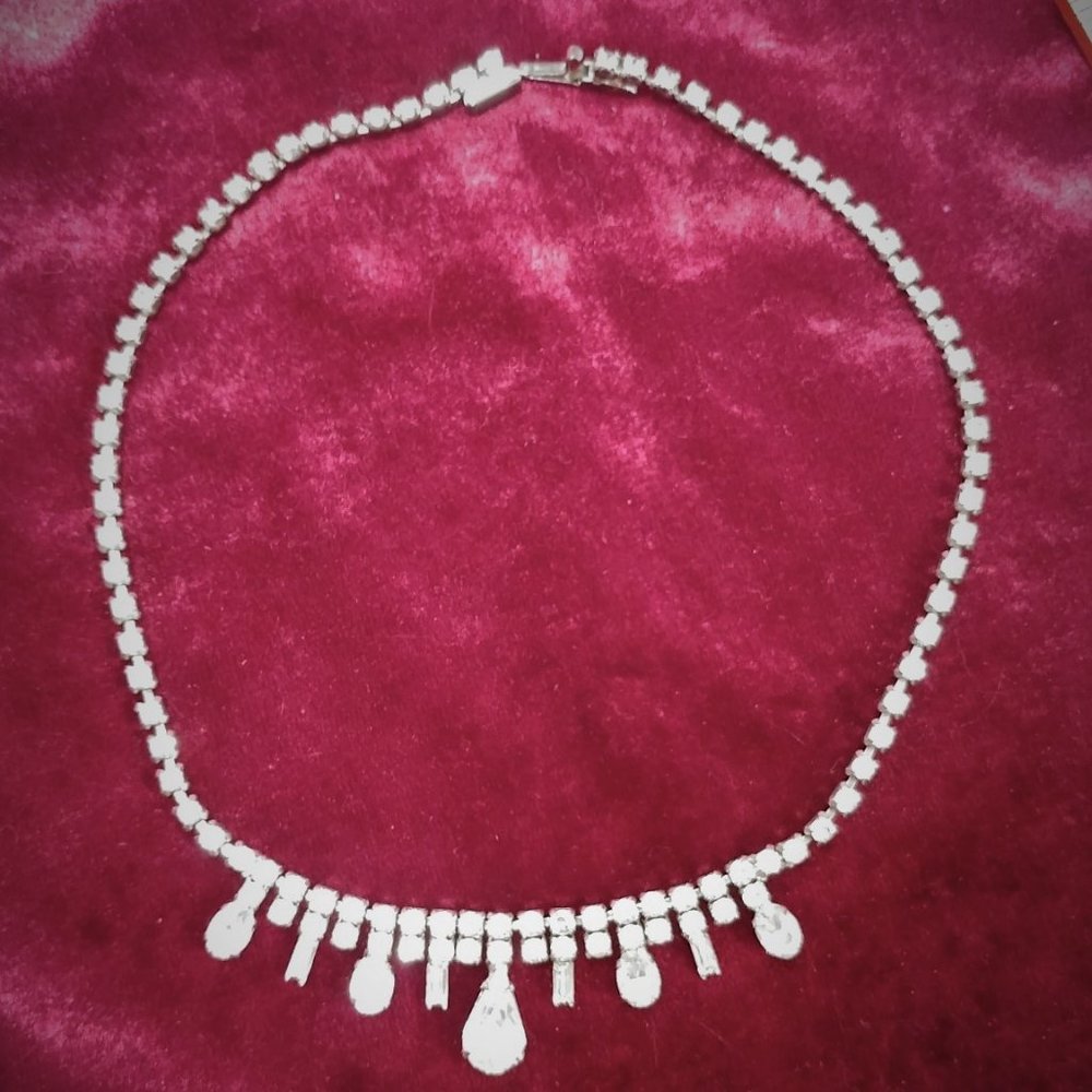 Vintage Crystal Drop Necklace